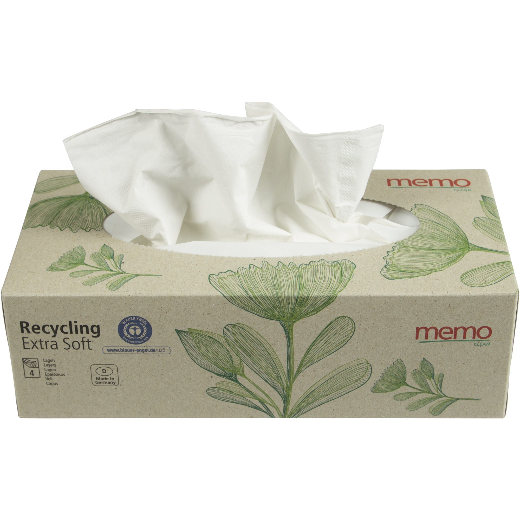 memo Papiertaschentücher Recycling Extra Soft