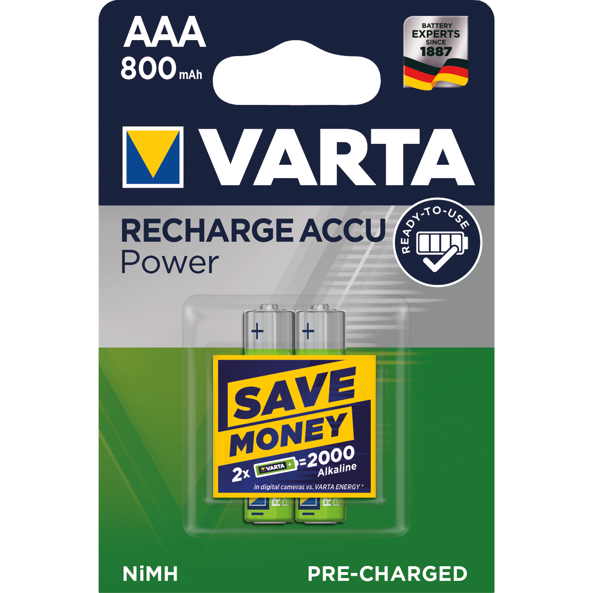 Varta Akku Recharge Accu Power AAA/Micro 2 St./Pack.
