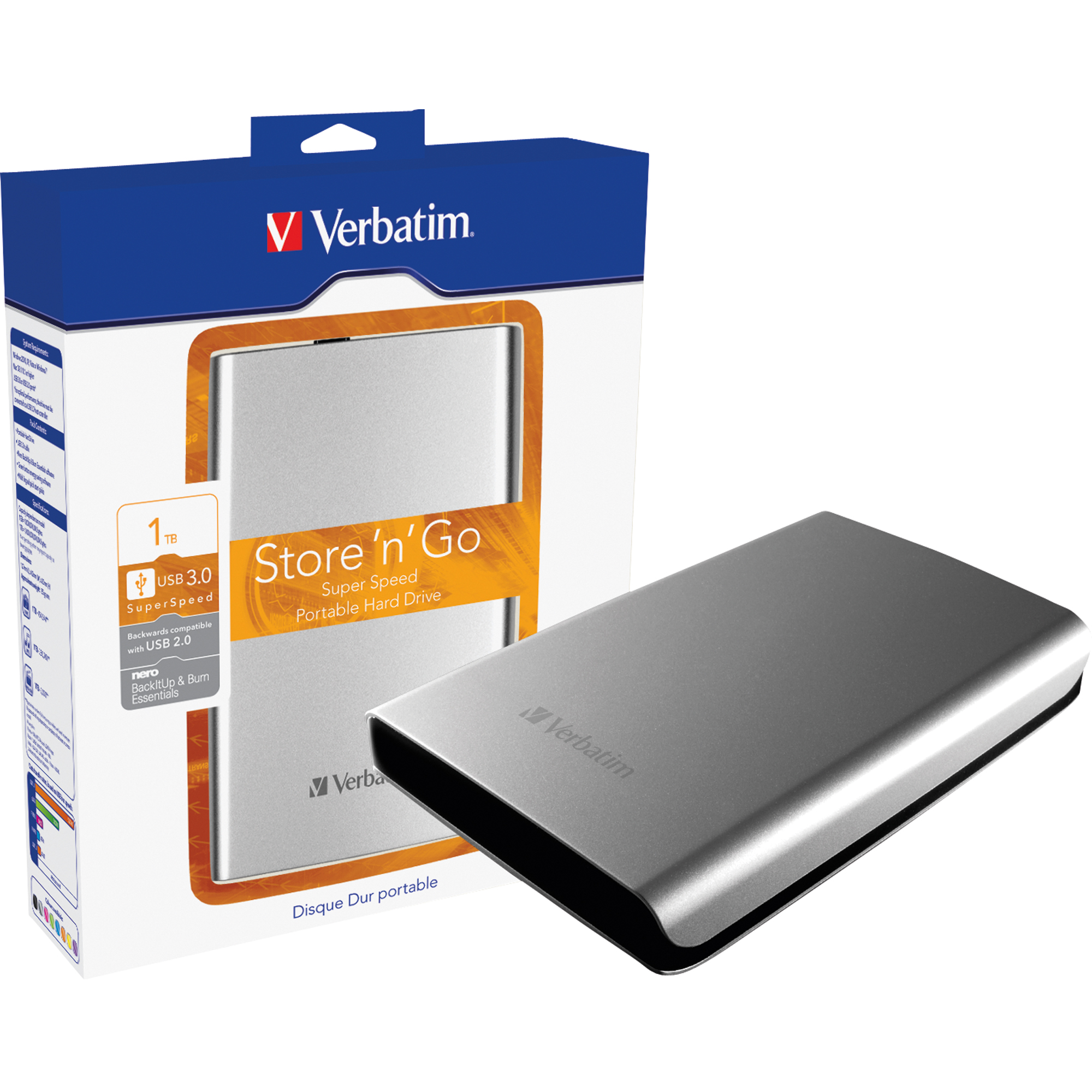 Verbatim Festplatte extern Store 'n' Go USB 3.0 1 Tbyte silber