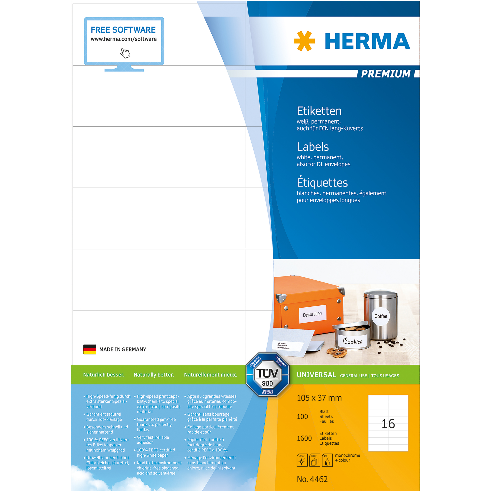 HERMA Universaletikett PREMIUM 105 x 37 mm (B x H)