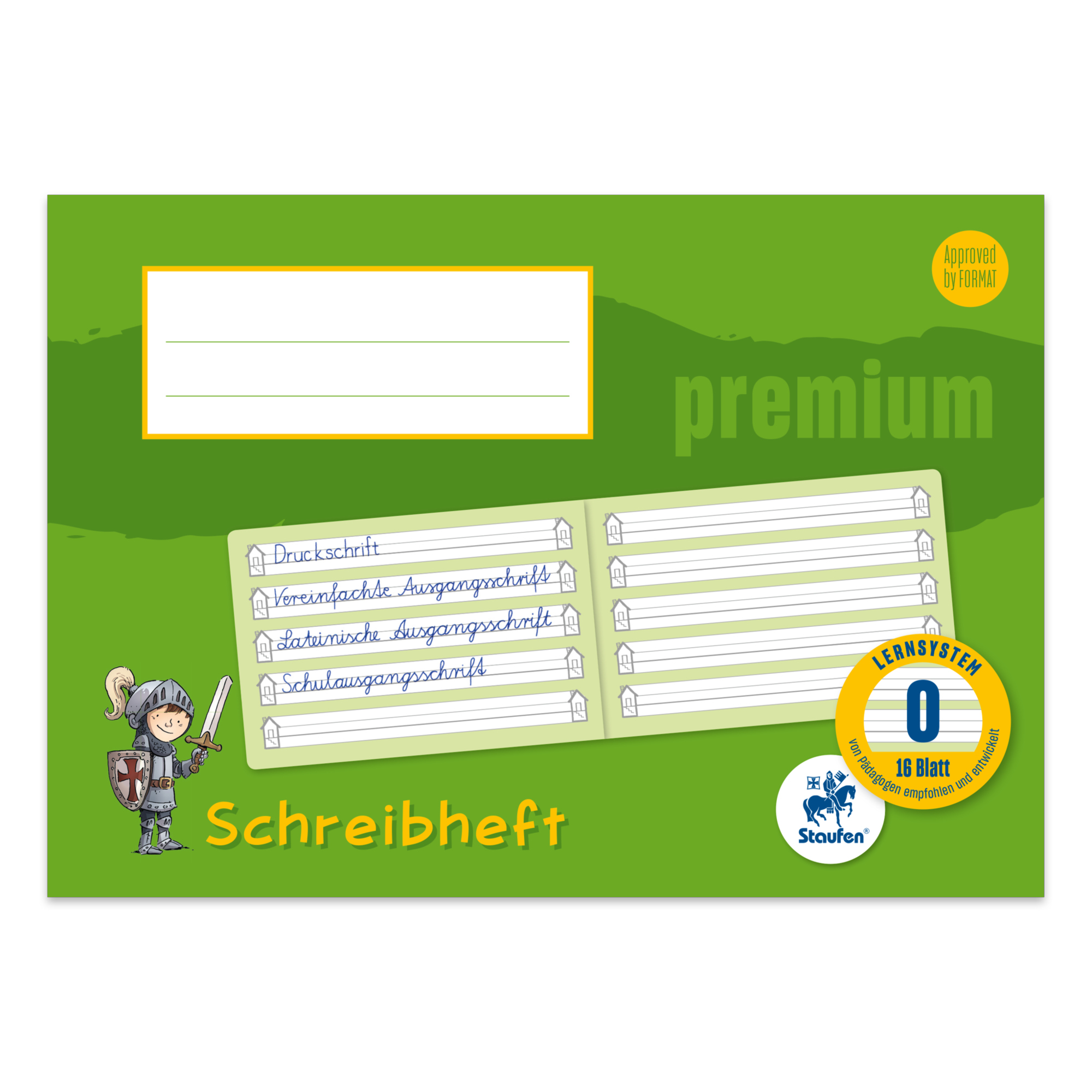Staufen Schreiblernheft Premium DIN A5 quer Lineatur 0