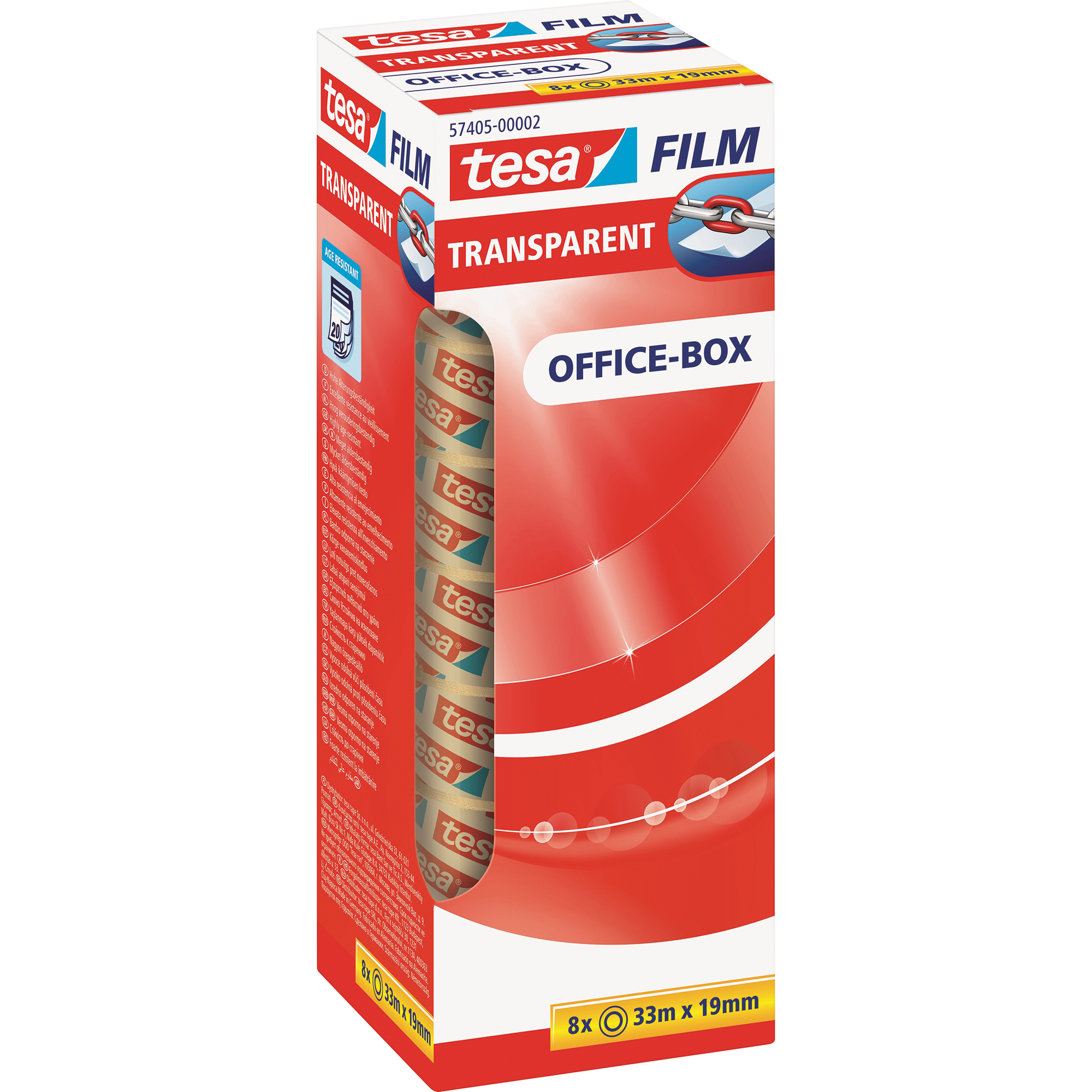 tesa® Klebefilm tesafilm® transparent Office-Box 19 mm x 33 m (B x L) 8 St./Pack.
