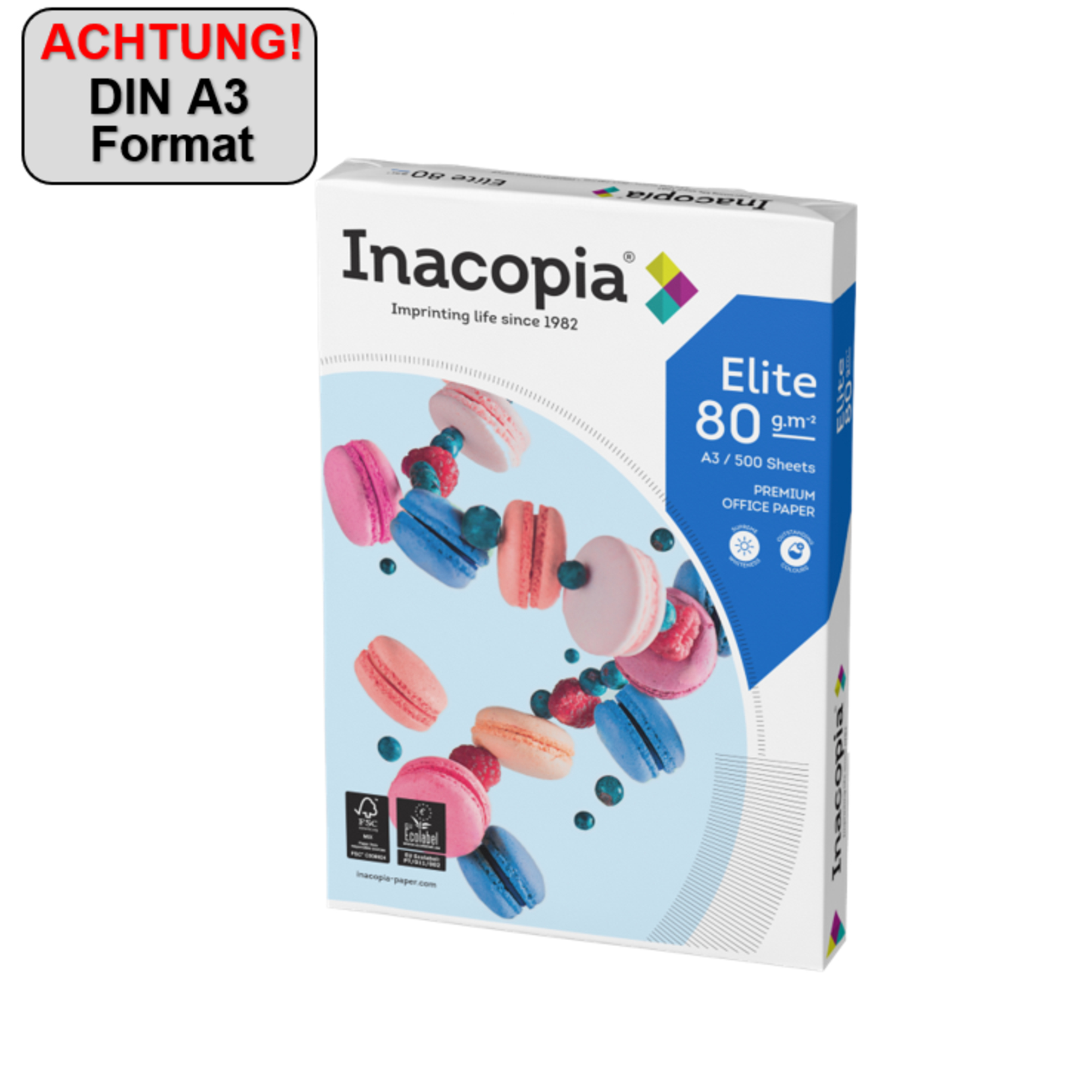 Inacopia Kopierpapier elite 2100007653 A3 80g 500 Bl./Pack. | 110259601