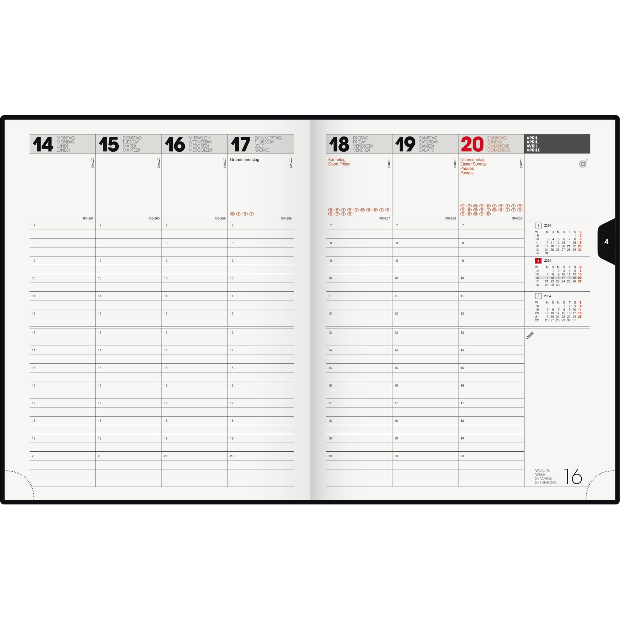 BRUNNEN Buchkalender Manager Wt 7 - weektimer® 2024